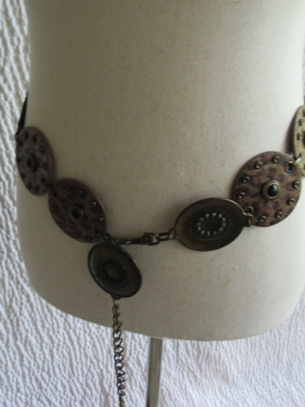 Statement Belt Medallion Chain Animal Print Metal adjustable medallions total 39